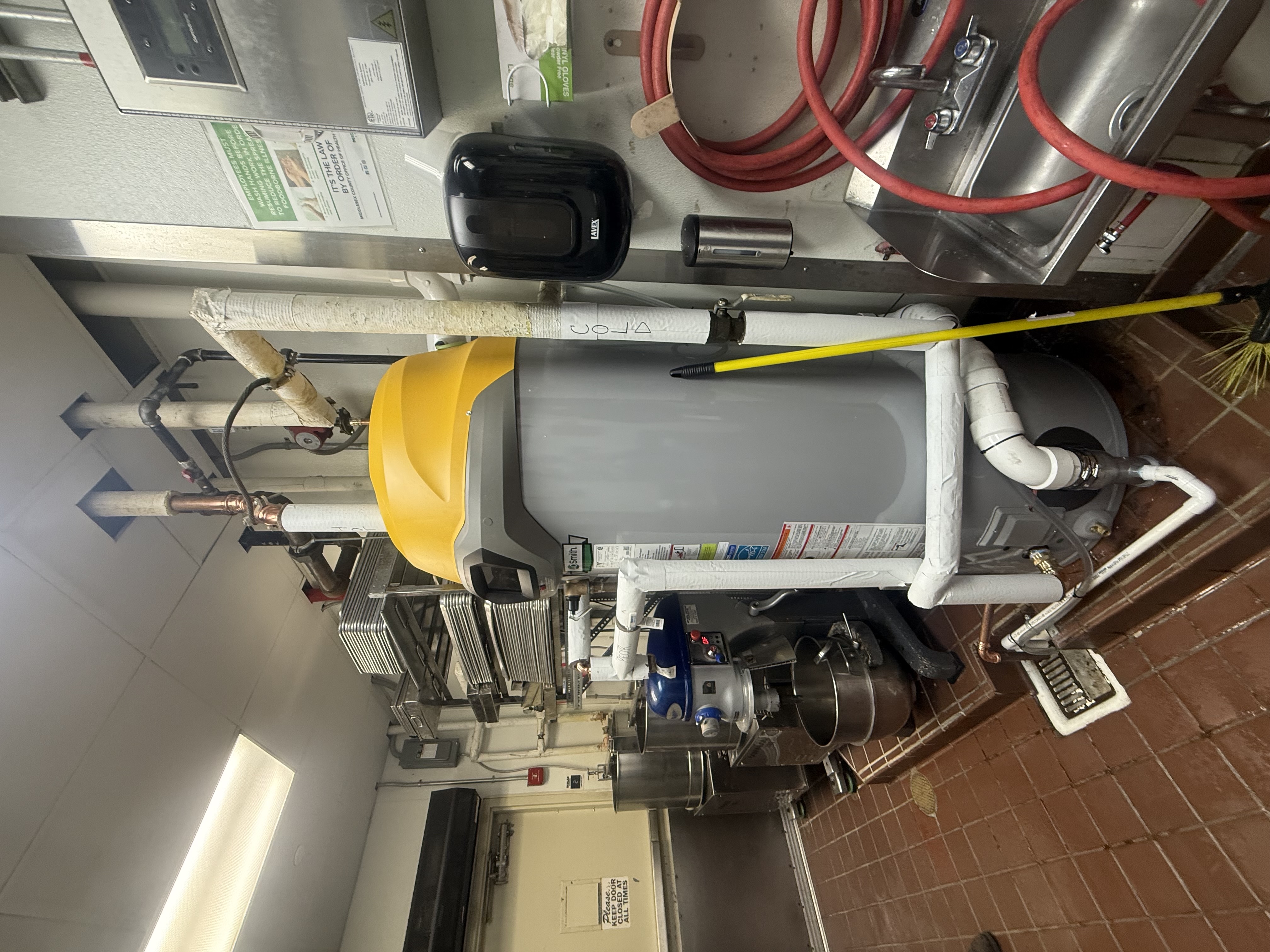 Commercial hot water heater installation