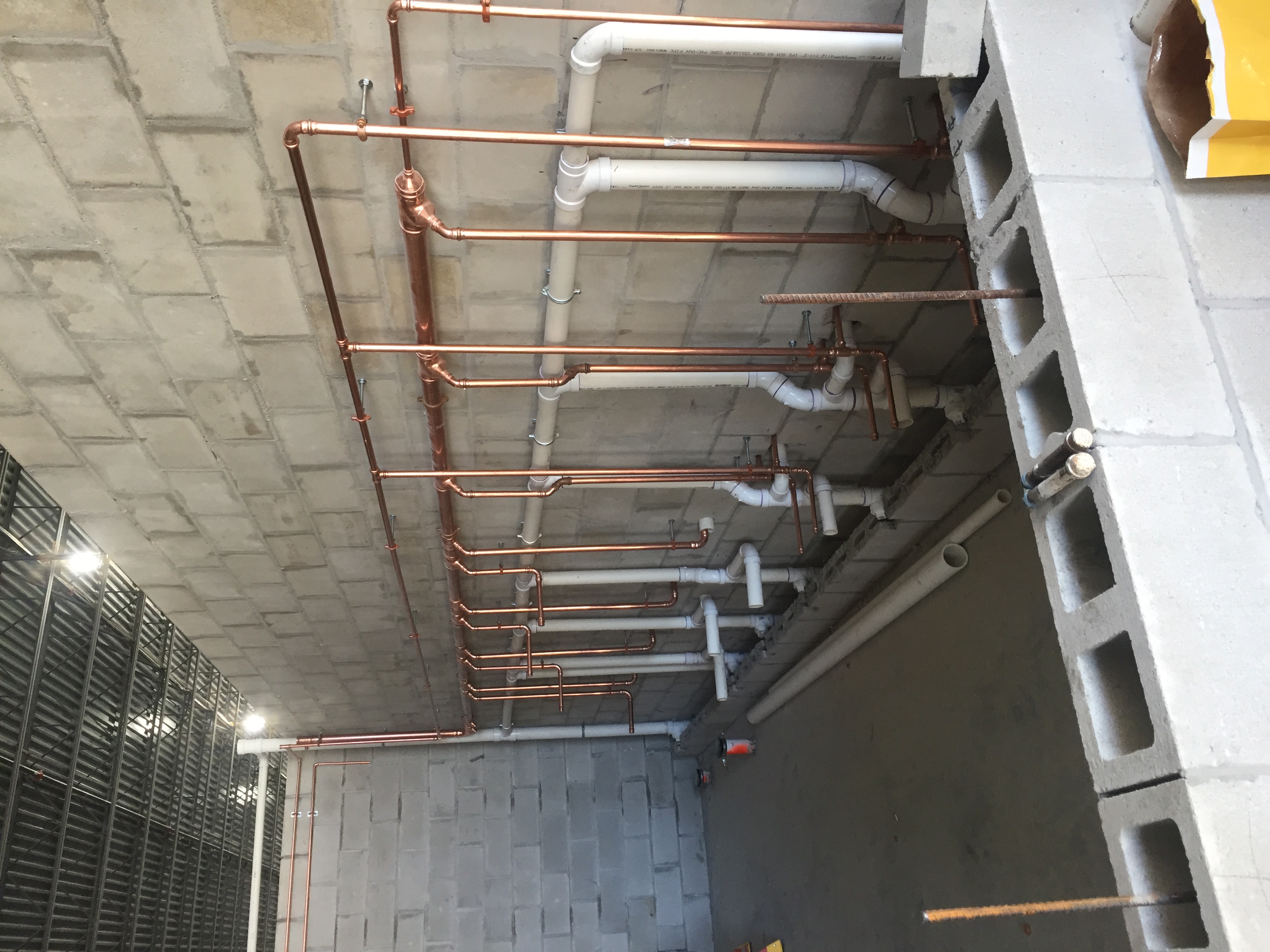 Commercial plumbing rough-in